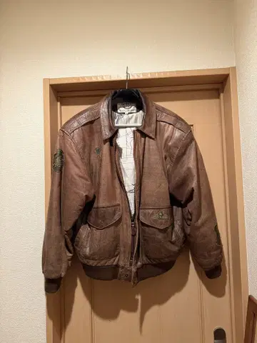 A2 가죽 자켓 브라운 vintage