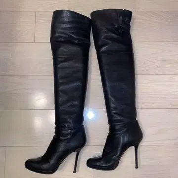 지미추 블랙 니하이 부츠 36 사이즈 높은 힐