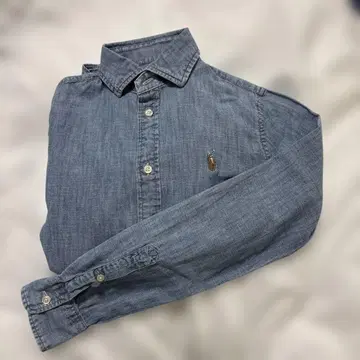 폴로 랄프로렌 원포인트 샴브레이 데님 셔츠 슬림핏