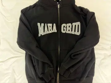 maha grid 집업 후드티 블랙