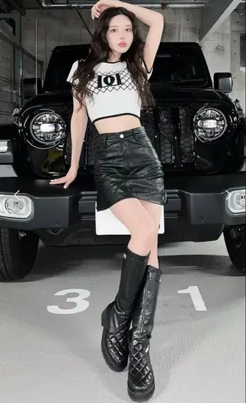 Darich DD 다이아 가죽 미니 스커트