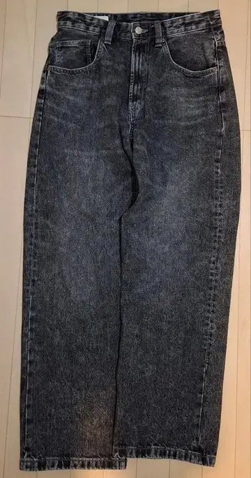 ZARA 다크 그레이 와이드 레그 데님