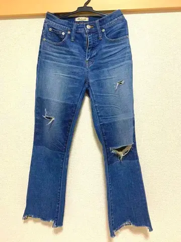 Madewell 다크 블루 플레어 컷 데님