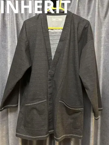 INHERIT 블랙 일본풍 가디건 7부 소매 M