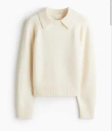 이번 시즌 신상 완판 H&M 카라 부착 스웨터 화이트