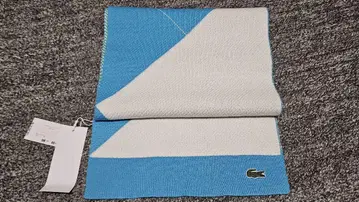 미사용품 라코스테 LACOSTE 아가일 니트 머플러