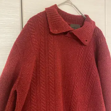 pazzo 파쪼 남성용 2way 니트 하이넥 옷깃 버튼 크림슨