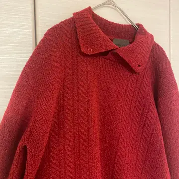 pazzo 파쪼 남성용 2way 니트 하이넥 옷깃 버튼 크림슨