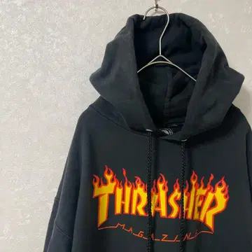 THRASHER 프레임 로고 후드티 블랙 [인기 레어템]