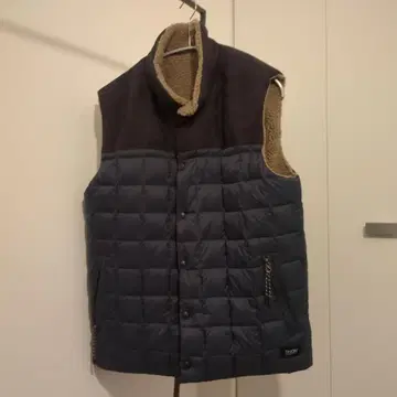 TAION 리버서블 퀼팅 다운 베스트 네이비