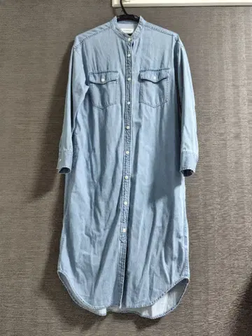 23구 DENIM 라이트 블루 셔츠 원피스