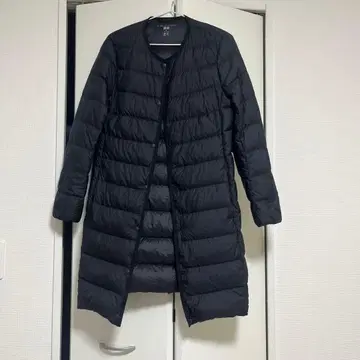 UNIQLO 울트라 라이트 다운 블랙 롱 코트