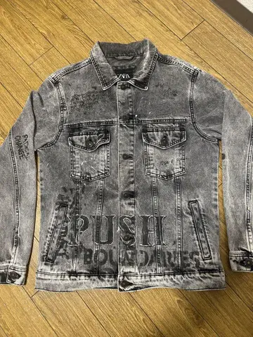 ZARA 그레이 크러쉬 데님 자켓 S