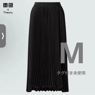유니클로 띠어리 플리츠 랩스커트 M 블랙