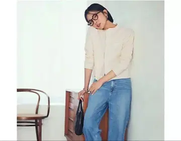 새상품 AMERICANA 아메리카나 와플 크롭 버튼 가디건