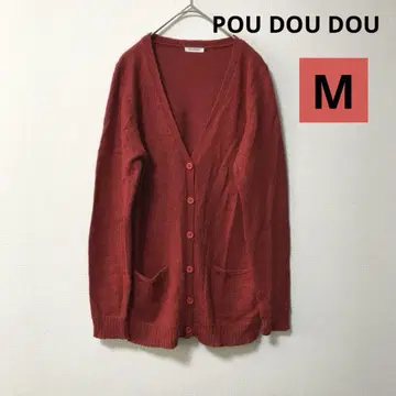 POUDOU DOU 가디건 M 빨간색 알파카 혼방 포근한 니트 가을/겨울