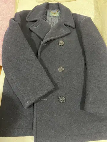 빈티지 NEWYORKER 블랙 울 100% 피코트 4개 버튼