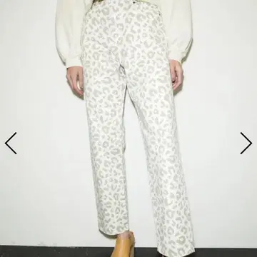 MOUSSY 레오파드 무늬 스트레이트 팬츠