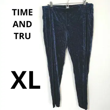 TIME AND TRU [ XL ] 네이비 벨벳 팬츠 스트레치