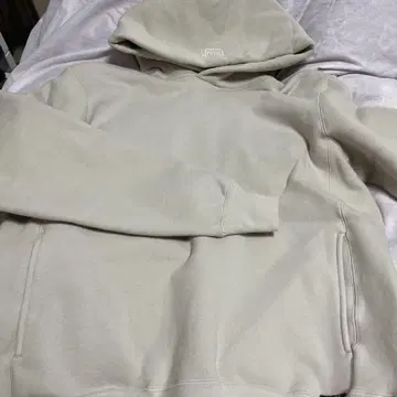 야누크 베이지 코튼 혼방 후드티