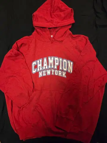 Champion 레드 후드티 L 사이즈