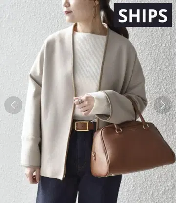 SHIPS 밀라노 리브 파이핑 블루종