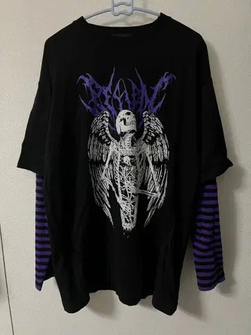 REFLEM 해골과 날개의 7부 소매 티셔츠