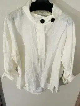 ZARA 화이트 린넨 하이넥 셔츠