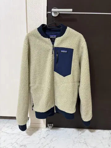 patagonia 플리스 자켓 S 베이지/네이비