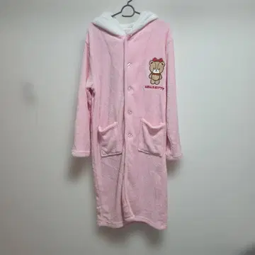 HELLO KITTY 후드 부착 룸웨어 핑크 착용 담요