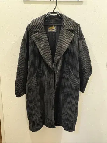 HYSTERIC GLAMOUR 코듀로이 롱 코트 블랙