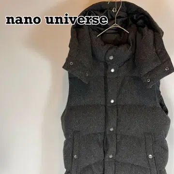 나노 유니버스 다운 베스트 후드 울 그레이