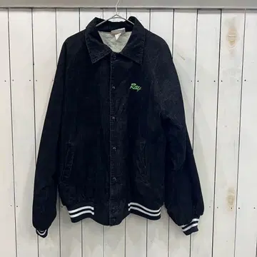 USA 제조 90s 코듀로이 충전솜 블랙 퀼팅 네온 컬러
