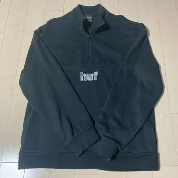HUF 하프 지퍼 맨투맨 XL 블랙
