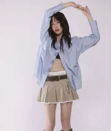 [ Judin ] Double waist pleats mini skirt