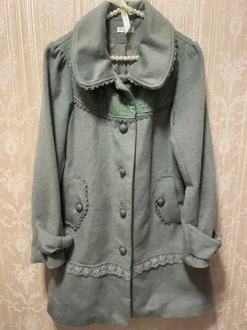 레이스 장식 롱 코트 M 사이즈 엑시즈팜