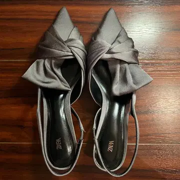 ZARA 자라 키튼힐 슬링백 슈즈 37 (24cm)