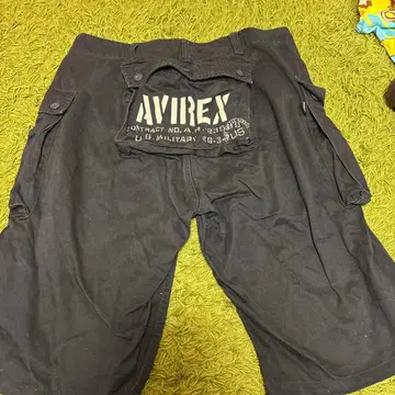 AVIREX 블랙 카고 팬츠 2XL