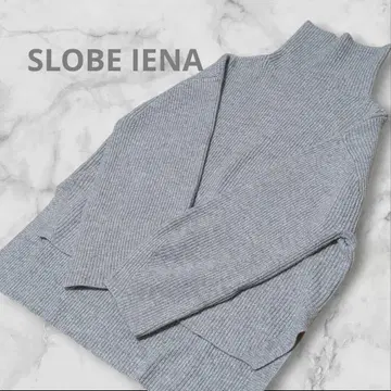[ 새상품급 ] SLOBE IENA 리브 터틀 니트 풀오버 그레이