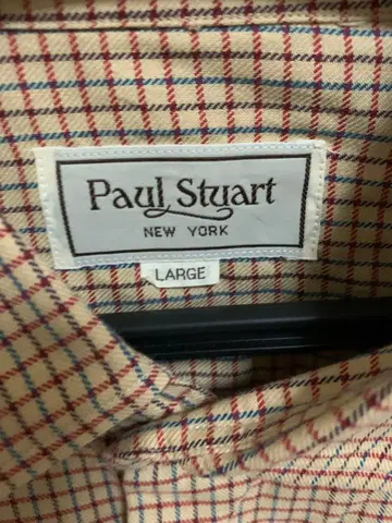 Paul Stuart 체크 무늬 긴팔 셔츠 L 사이즈