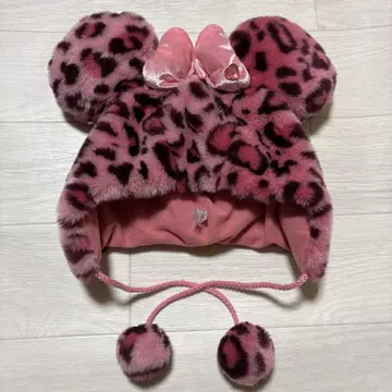 디즈니 미니 레오파드 무늬 표범 무늬 팬캡 모자 핑크