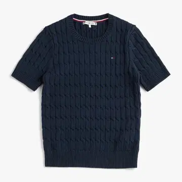 타미힐피거 반팔 니트 네이비