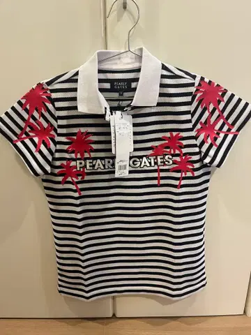 PEARL GATES 스트라이프 골프 셔츠 사이즈 0