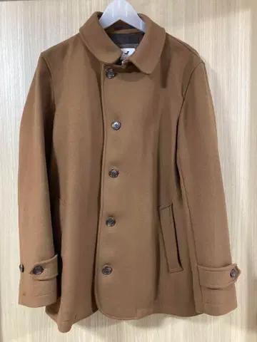 SHIPS JET BLUE 브라운 피 코트 단추식