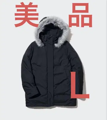 새상품급 유니클로 하이브리드 다운 블랙 L