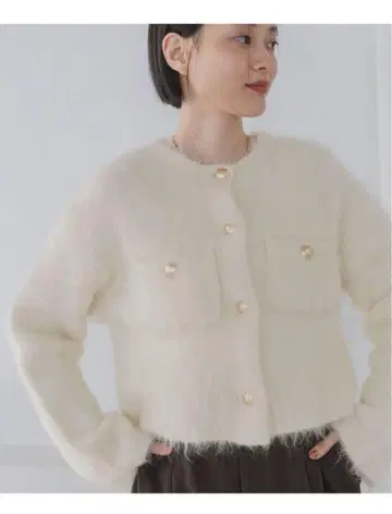 알파카 샤기 가디건