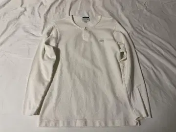 LACOSTE 7부 소매 티셔츠 M 화이트