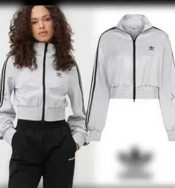 아디다스 크롭 트랙 자켓 은색 L