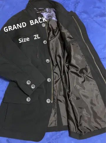 GRAND-BACK 스탠드 카라 자켓 블랙 2L