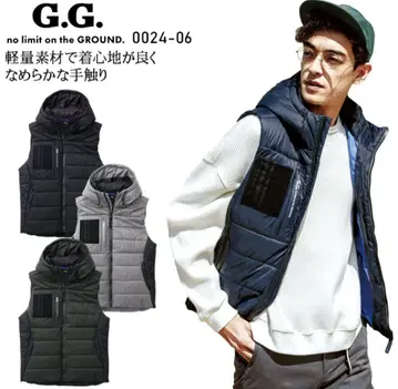 미사용 새상품 G.G 방한 베스트 사이즈 L 블랙 쿠와